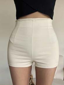 DAZY High Waist Solid Shorts