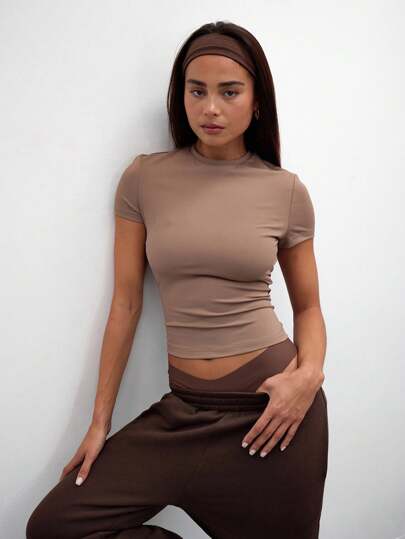 MUSERA ESSENTIALS Camiseta casual de manga corta con cintura ceñida para verano, aeropuerto, vacaciones, otoño, invierno y vuelta al colegio