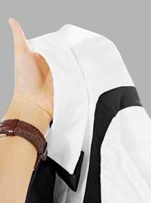 SHEIN Tween Mädchen Lässig Schule Alltag 2 in 1 Langarm Hemdkragen Kleid mit Schleife, Preppy Uniform Rückkehr zur Schule