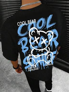 SHEIN Camiseta de manga corta casual con gráfico para chico adolescente, adecuada para el verano