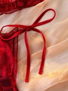 DelicateAllure 2pcs/Set Women's Wireless Bra Set - Burgundy - View 11