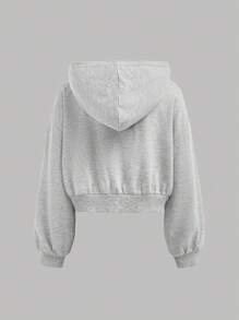 SHEIN Girlism 青少年女孩 3 件套：针织连帽衫、背心和紧身裤，休闲日常时尚服装 - 灰色 - 查看 10