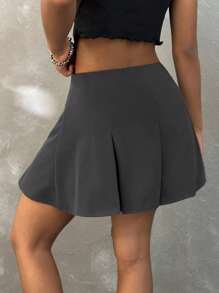 Coolane Kids Tween Girls Spring/Summer Streetwear French Grey Mid Rise Pleated Skirt - Grey - View 5