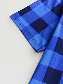 INAWLY Vacation Casual Plaid Front Zipper Short Sleeve T-Shirt - Multicolor - View 6