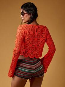 MISSGUIDED Áo khoác cardigan tay chuông móc thắt nơ phía trước lễ hội Boho mùa hè bãi biển che phủ mặc đi nghỉ dưỡng áo choàng Bohemian - trắng - Xem 2