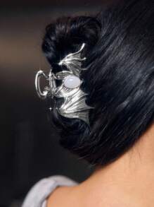 SHEIN ICON Premium Silver Metal Hair Claw Clip - Silver - View 2
