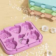 1 件硅胶冰淇淋模具，DIY 草莓葡萄动物，耐热手工冰块托盘 - 彩色 - 查看 3
