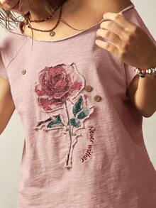 Bohemela قميص نسائي بأكمام قصيرة وياقة مستديرة وتصميم منقط وألوان سادة، موضة الصيف