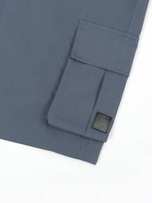 Manfinity Homme 男士新款多口袋工装短裤，休闲时尚百慕大短裤男士工装短裤男士休闲短裤灰色短裤男士短裤口袋街头短裤男士