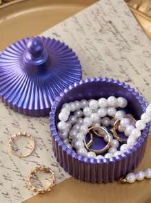 1 件条纹储物罐硅胶模具、蜡烛杯、蜡罐碗模具、环氧树脂水泥混凝土蜡烛花盆、家居装饰