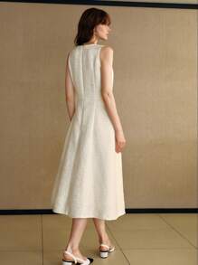 MOTF PREMIUM TWEED BUTTON UP DRESS