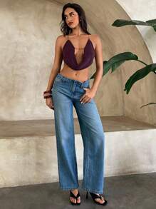 Aloruh 女士新款波西米亚复古夏季钩针编织吊带背心，杏色优雅性感浪漫串珠链条装饰女士外出上衣，Y2K风格，Y2K服装，Y2K上衣，夏季上衣，吊带背心，露脐上衣，女士外出上衣，露脐上衣，外出上衣，女士上衣