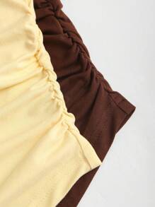 Sweetra Áo thun trơn màu bất đối xứng họa tiết kim loại gợi cảm Y2K - Nhiều màu - Xem 5