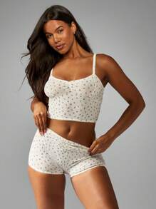 MISSGUIDED Ditsy 花卉印花睡衣套装吊带短款上衣带蕾丝花边短裤睡衣家居服睡衣春夏内衣套装 - 彩色 - 查看 5