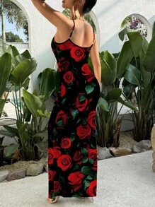 Glamance Maria Clara Maia 女式黑色无袖吊带长裙 优雅植物花卉印花 夏季服装 女式夏装 女式太阳裙 外出度假装 女式连衣裙 女式办公室服装 外出服装 商务休闲装 女式办公室服装 女式优雅服装 女式日夜装 女式旅行装 机场街头装 女式秋季服装 端庄的返校装 性感的波西米亚风 适合外出约会夜装 - 黑色 - 查看 2