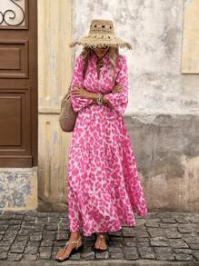 Brillora Woven Printed Sleeveless Women Long Dress - Multicolor - View 4