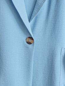 SHEIN Clasi Plus Size Women Loose Blazer & Tie-Waist Wide Leg Pants 2 Pieces Set, Fashion Business Casual Elegant Suit Winter Fall Autumn - Blue - View 5