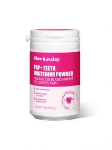 Slow Sunday PAP+ Teeth Whitening Powder, Mint, Peach, Get Rid Of  Smoke Stains, Coffee Stains, Tea Stains, Keep Your Mouth Clean And White, Good Choice For Wedding, Vacation, Beach, Travel EssentialsEaster Gifts, Suitable For Summer Oral Care - Pink - View 6