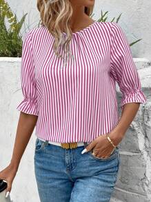 EMERY ROSE Camisa informal de botones a rayas para ir y venir de las mujeres