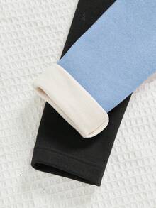 SHEIN Pantalones escolares informales de color liso para niña joven y elegante - Azul - Ver 4