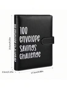 1 pieza Libro de desafíos de ahorro de dinero con 100 sobres, carpeta para ahorro de dinero con sobres, kit de carpeta de desafío de 100 sobres, libro de presupuesto A5 - una manera fácil y divertida de ahorrar $5,050 - Negro - Ver 5