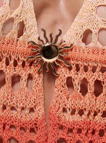 MUSERA Top con detalle de tejido de ganchillo abierto en degradado, escote halter, para vacaciones de verano en Ibiza, elegante, lindo, para playa, festival, rave, estilo bohemio, vacaciones, verano, femenino, en tonos pastel