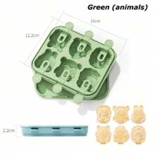 1 件硅胶冰淇淋模具，DIY 草莓葡萄动物，耐热手工冰块托盘 - 彩色 - 查看 14