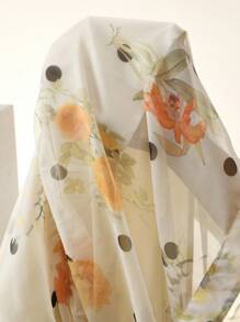 Anewsta Plus Size Elegant Polka Dot Ruffle Trim Casual Shirt