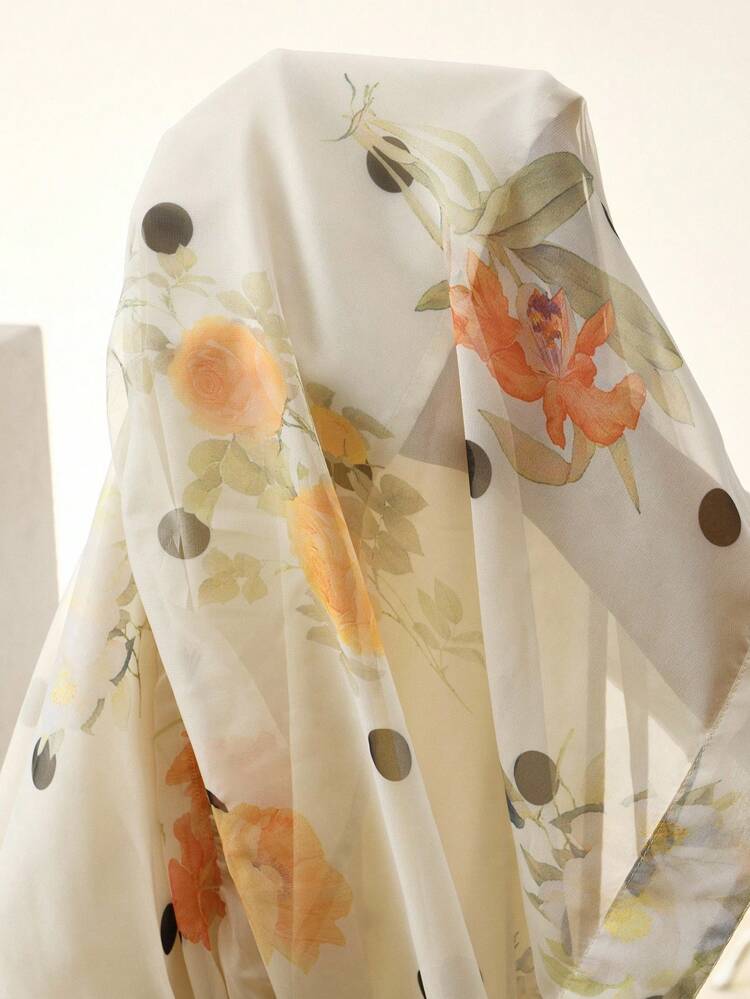 Chemise casual élégante à volants à pois pour grandes tailles