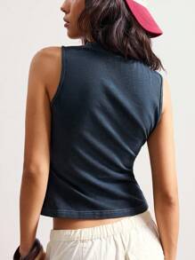 Bohemela Boho Stil, Batik-Muster, tailliertes Strick-Trägershirt