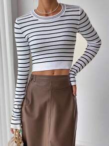 Rafferiza Y2K Chic Street Style Knit Crew Neck Fitted Pullover Sweater, Layering Top For Party Knit Pullover Fall Winter