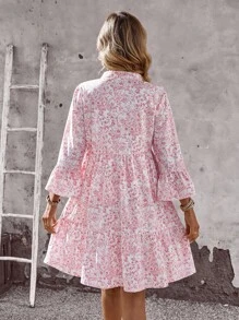 EMERY ROSE Vestido mini casual de mujer con estampado floral para vacaciones - Rosa - Ver 2