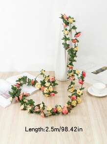 SHEIN 1 Stück künstliche Blumengirlande, gelbe Kunststoff Fake Blumen Girlande, für Heimdekoration, Valentinstag, Geschenke Geburtstag Abschluss