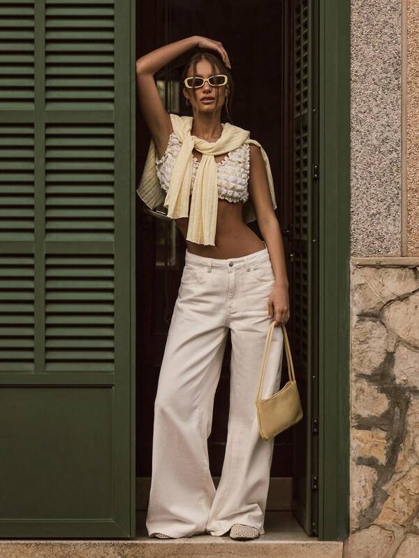 MUSERA Mid Rise Wide Leg Denim Jeans Only Spring Summer Cute Vacation 90's Y2k Al Fresco Festival Concert Ibiza Western