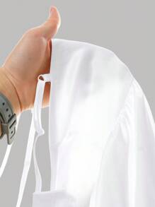 青少年女孩纯色优雅吊带背心连衣裙 - 白色 - 查看 9