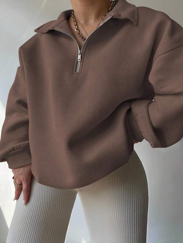 INAWLY Plus Size Casual Solid Color Drop Shoulder Loose Sweatshirt For Autumn/Winter Graduation,Back To School Outfits,Graduation,Teacher Outfits For Women,Back To School