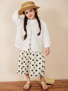 DAZY Young Girl Summer Hooded Lace Mid-Length Cute & Fresh Blouse - Apricot - View 4