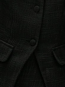 Aloruh Women's Elegant Office Commute Everyday Tweed One Shoulder Sleeveless Single-Breasted Suit Vest In Fall/Winter - Black - View 9