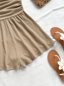 Soleia 女式夏季不对称领口褶皱露肩连体衣 圣诞节开学上衣 返校服装 女式返校秋季服装 哥特女装 俱乐部服装 女式性感万圣节服装 俱乐部连衣裙 外出服装 演唱会服装 乡村演唱会服装