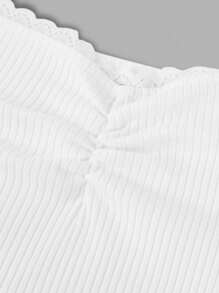 SHEIN Girlism Tween Girl Co-Ord Set: Comfortable Minimalist Camisole & Skirt, 2 Pieces - Blue and White - View 3