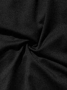 Slaydiva Plus Size Black Slim Fit Sleeveless Bodysuit, Summer/Autumn - Black - View 5