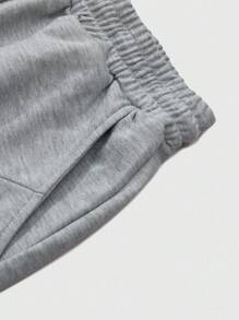 Claim Dot Men's Street-Style, Loose Fit Wide-Leg Baggy Sweatpants, Elastic Waist, Functional Pockets, Utilitarian Elements, Practical & Fashionable, Suitable For Streetwear, Sports, Outdoor Activities, Gym, Casual Daily Wear, Holidays, Unisex - Light Grey - View 7