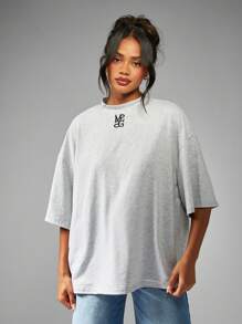 MISSGUIDED paquete de 3 camisetas básicas de algodón con logo, colección de camisetas esenciales de corte holgado, cómodo y minimalista para uso diario - Multicolor - Ver 5