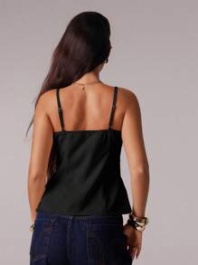 Avantive Primavera y verano Mujer Romántica/Baile de graduación/Formal/Cumpleaños/Años 90/Casual de negocios/Elegante/Vestimenta occidental/Salir/Moda/Casual/Y2k/Club/Oficina/Cóctel/Vintage/ajustado/Festival rave/Divertido/Elegante/Old Money/Ropa de calle/Vacaciones/Concierto de country/Trabajo/Modesto/Spring Break/Despedida de soltera/Concierto/Baddie/Básico/Graduación/A Line/Corto/Sin mangas Parte superior - Negro - Ver 3