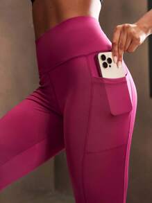POWERISTA Powerista Women's High Waisted Solid Color Pocketed Casual Fitness Leggings