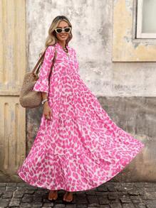 Brillora Woven Printed Sleeveless Women Long Dress - Multicolor - View 5