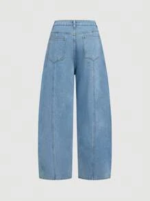 SHEIN MOD 女士休闲洗水做旧钻石紧身牛仔裤，女士夏季复古休闲返校蓝色牛仔香蕉裤闪亮热钻石，商务休闲女士，女士外出牛仔裤，狂欢，女士机场，街头牛仔裤，老钱风格女士，飘逸裤，Y2k 女士，俱乐部，女士派对，生日，女牛仔，秋季女士牛仔裤 - 中等水洗藍 - 查看 2