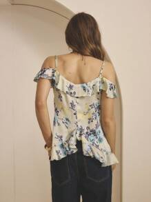 Aralina Off Shoulder Ruffle Front Tie Peplum Hem Vacation Outfits Women Summer Top