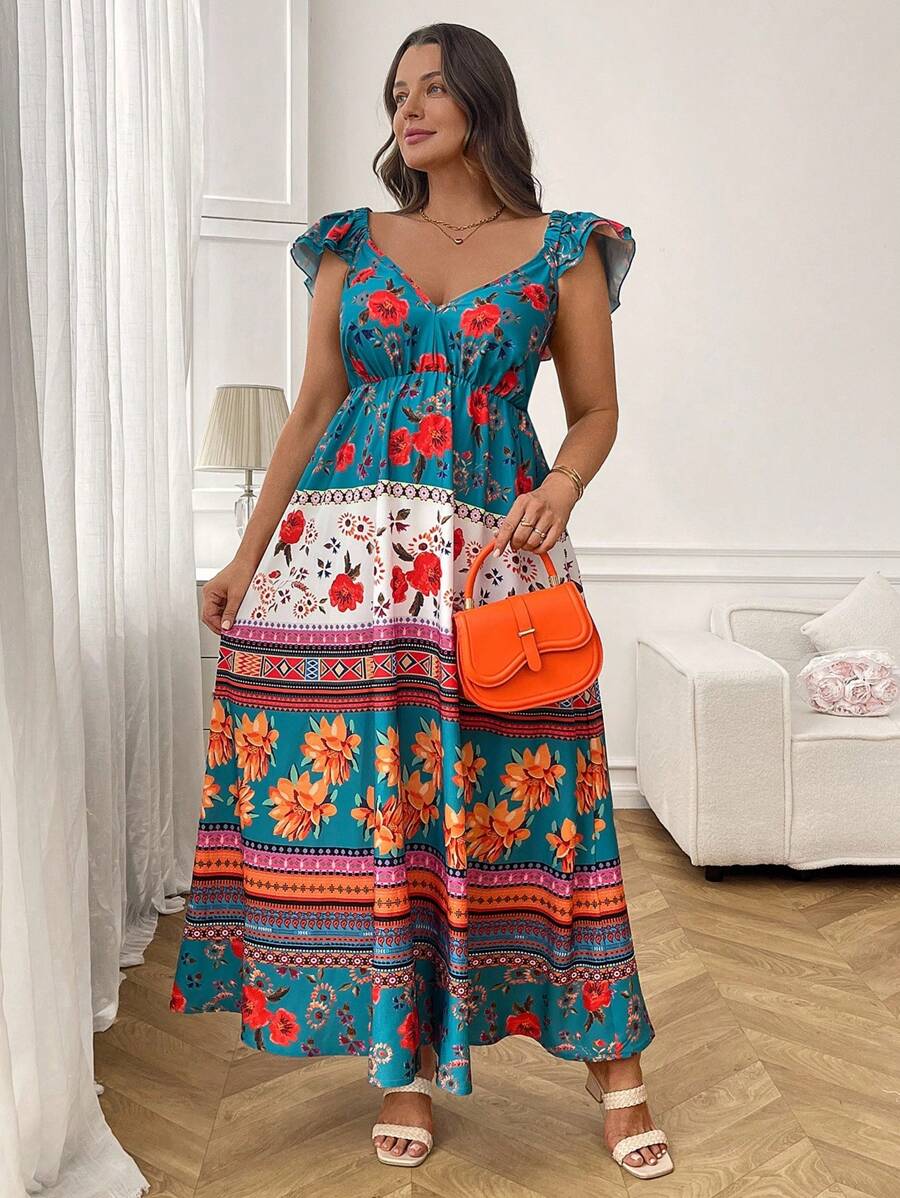 Breezaya Plus Size Women French Style Casual Vacation Summer Slip Dress