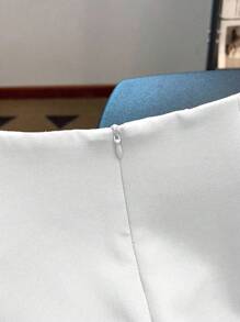 Franclia Quần short nữ cạp cao màu trơn đơn giản đa năng - trắng - Xem 5